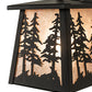 Meyda Lighting Tall Pines 7" Textured Black Lantern Wall Sconce With Silver Mica Shade Glass