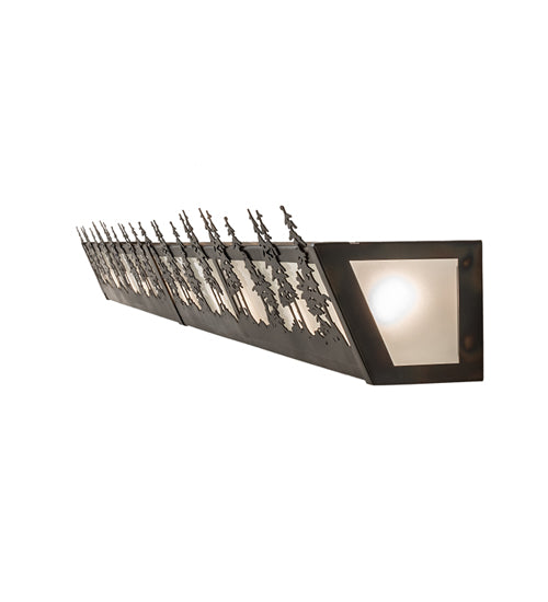 Meyda Lighting Tall Pines 72" 10-Light Light Burnished Antique Copper Vanity Light With Clear Frosted Shade Glass