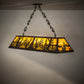 Meyda Lighting Tall Pines 72" 11-Light Textured Black Island Pendant Light With Honey Art Shade Glass