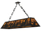 Meyda Lighting Tall Pines 72" 11-Light Textured Black Island Pendant Light With Honey Art Shade Glass