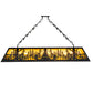 Meyda Lighting Tall Pines 72" 11-Light Textured Black Island Pendant Light With Honey Art Shade Glass
