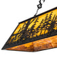 Meyda Lighting Tall Pines 72" 11-Light Textured Black Island Pendant Light With Honey Art Shade Glass