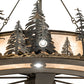 Meyda Lighting Tall Pines 72" 31-Light Dark Burnished Antique Copper Chandelier With Silver Mica Shade Glass and Fan