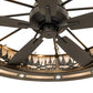 Meyda Lighting Tall Pines 72" 31-Light Dark Burnished Antique Copper Chandelier With Silver Mica Shade Glass and Fan