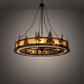 Meyda Lighting Tall Pines 73" 24-Light Antique Copper Chandelier With Ambra Siena Idalight Shade and Fan
