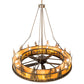 Meyda Lighting Tall Pines 73" 24-Light Antique Copper Chandelier With Ambra Siena Idalight Shade and Fan