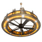 Meyda Lighting Tall Pines 73" 24-Light Antique Copper Chandelier With Ambra Siena Idalight Shade and Fan