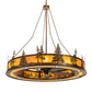 Meyda Lighting Tall Pines 73" 24-Light Antique Copper Chandelier With Ambra Siena Idalight Shade and Fan