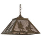 Meyda Lighting Tall Pines 76318 22" 2-Light Antique Copper Pendant Light With Silver Mica Shade Glass