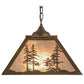 Meyda Lighting Tall Pines 76318 22" 2-Light Antique Copper Pendant Light With Silver Mica Shade Glass
