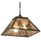 Meyda Lighting Tall Pines 76318 22" 2-Light Antique Copper Pendant Light With Silver Mica Shade Glass