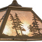 Meyda Lighting Tall Pines 76318 22" 2-Light Antique Copper Pendant Light With Silver Mica Shade Glass