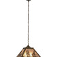 Meyda Lighting Tall Pines 76318 22" 2-Light Antique Copper Pendant Light With Silver Mica Shade Glass