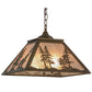 Meyda Lighting Tall Pines 76318 22" 2-Light Antique Copper Pendant Light With Silver Mica Shade Glass