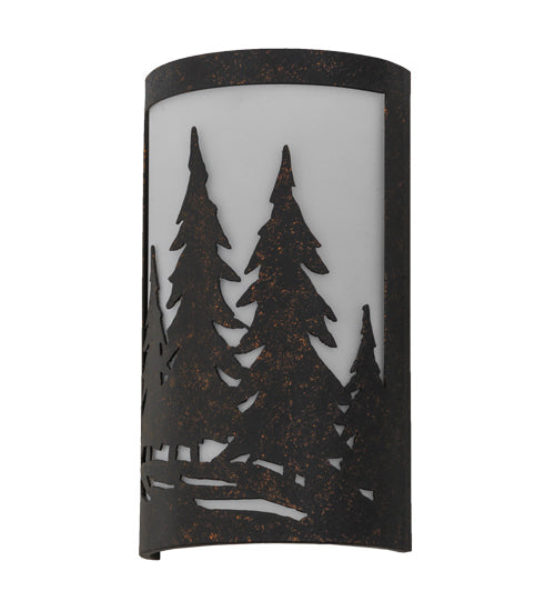 Meyda Lighting Tall Pines 8" 2-Light Copper Rust Ada Wall Sconce With White Statuario Idalight Shade Glass