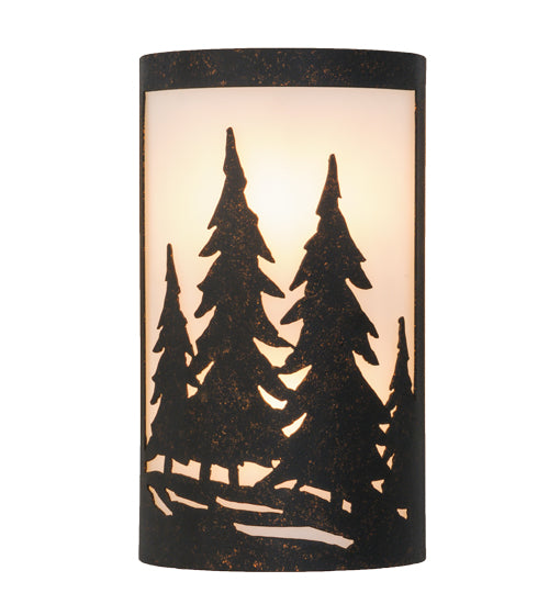 Meyda Lighting Tall Pines 8" 2-Light Copper Rust Ada Wall Sconce With White Statuario Idalight Shade Glass
