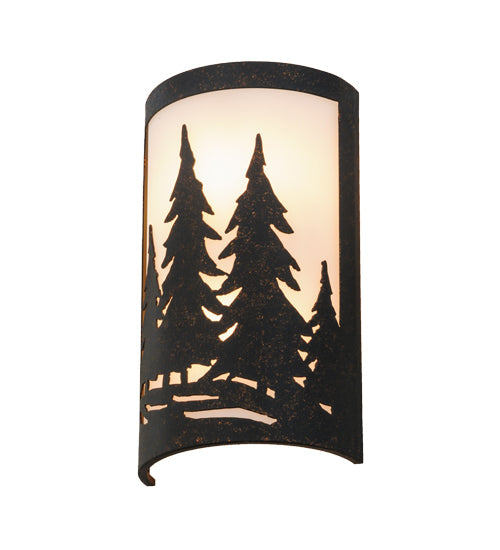Meyda Lighting Tall Pines 8" 2-Light Copper Rust Ada Wall Sconce With White Statuario Idalight Shade Glass