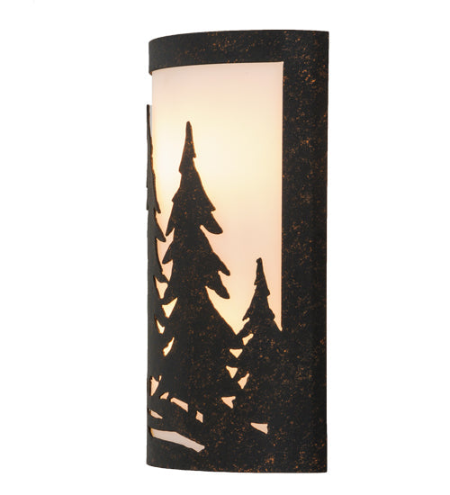Meyda Lighting Tall Pines 8" 2-Light Copper Rust Ada Wall Sconce With White Statuario Idalight Shade Glass