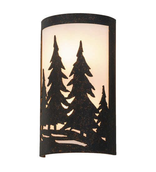 Meyda Lighting Tall Pines 8" 2-Light Copper Rust Ada Wall Sconce With White Statuario Idalight Shade Glass