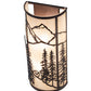 Meyda Lighting Tall Pines 8" 2-Light Mahogany Bronze Mountain Biker Wall Sconce With Beige Sahara Taupe Idalight Shade