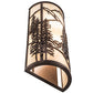 Meyda Lighting Tall Pines 8" 2-Light Mahogany Bronze Mountain Biker Wall Sconce With Beige Sahara Taupe Idalight Shade