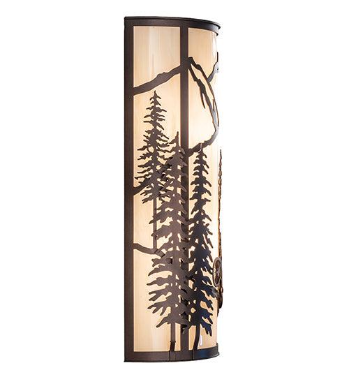 Meyda Lighting Tall Pines 8" 2-Light Mahogany Bronze Mountain Biker Wall Sconce With Beige Sahara Taupe Idalight Shade