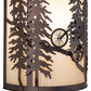 Meyda Lighting Tall Pines 8" 2-Light Mahogany Bronze Mountain Biker Wall Sconce With Beige Sahara Taupe Idalight Shade