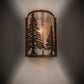 Meyda Lighting Tall Pines 8" Antique Copper Wall Sconce With Silver Mica Shade Glass