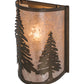 Meyda Lighting Tall Pines 8" Antique Copper Wall Sconce With Silver Mica Shade Glass