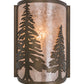 Meyda Lighting Tall Pines 8" Antique Copper Wall Sconce With Silver Mica Shade Glass