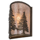 Meyda Lighting Tall Pines 8" Antique Copper Wall Sconce With Silver Mica Shade Glass