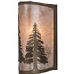 Meyda Lighting Tall Pines 8" Antique Copper Wall Sconce With Silver Mica Shade Glass