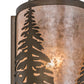 Meyda Lighting Tall Pines 8" Antique Copper Wall Sconce With Silver Mica Shade Glass