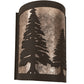 Meyda Lighting Tall Pines 8" Oil Rubbed Bronze Left Wall Sconce With Silver Mica Shade Glass