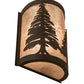 Meyda Lighting Tall Pines 8" Oil Rubbed Bronze Left Wall Sconce With Silver Mica Shade Glass