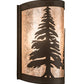 Meyda Lighting Tall Pines 8" Oil Rubbed Bronze Left Wall Sconce With Silver Mica Shade Glass