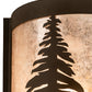 Meyda Lighting Tall Pines 8" Oil Rubbed Bronze Left Wall Sconce With Silver Mica Shade Glass
