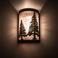 Meyda Lighting Tall Pines 8" Oil Rubbed Bronze Right Wall Sconce With Silver Mica Shade Glass