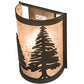 Meyda Lighting Tall Pines 8" Oil Rubbed Bronze Right Wall Sconce With Silver Mica Shade Glass