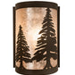 Meyda Lighting Tall Pines 8" Oil Rubbed Bronze Right Wall Sconce With Silver Mica Shade Glass