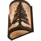 Meyda Lighting Tall Pines 8" Oil Rubbed Bronze Right Wall Sconce With Silver Mica Shade Glass