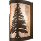 Meyda Lighting Tall Pines 8" Oil Rubbed Bronze Right Wall Sconce With Silver Mica Shade Glass