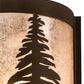 Meyda Lighting Tall Pines 8" Oil Rubbed Bronze Right Wall Sconce With Silver Mica Shade Glass