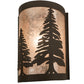 Meyda Lighting Tall Pines 8" Oil Rubbed Bronze Right Wall Sconce With Silver Mica Shade Glass
