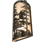 Meyda Lighting Tall Pines 8" Oil Rubbed Bronze Wall Sconce With Silver Mica Shade Glass