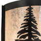 Meyda Lighting Tall Pines 8" Textured Black Wall Sconce With Silver Mica Shade Glass