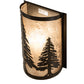 Meyda Lighting Tall Pines 8" Timeless Bronze Wall Sconce With Silver Mica Shade Glass