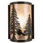Meyda Lighting Tall Pines 8" Timeless Bronze Wall Sconce With Silver Mica Shade Glass