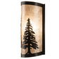 Meyda Lighting Tall Pines 8" Timeless Bronze Wall Sconce With Silver Mica Shade Glass