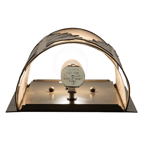 Meyda Lighting Tall Pines 8" Timeless Bronze Wall Sconce With Silver Mica Shade Glass